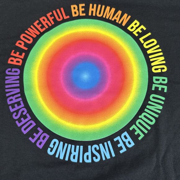 NWT Unisex Pride Tee Be Human Black Rainbow multicolor streetwear Size Small - Picture 7 of 8